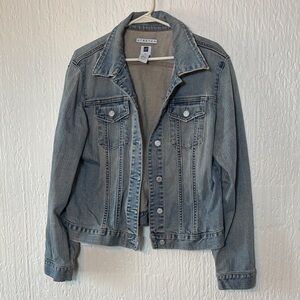 GAP Light Blue Distressed Denim Jean Jacket - Women's Size Large